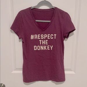Grape Purple #Respect the Donkey Slogan T-shirt